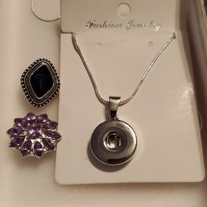 Snap Necklace with two snap charms
